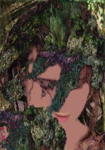 Art_numerique de Almane: jeune fille en fleurs