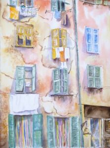 Peinture de jany de Mougins: VIEILLE FACADE