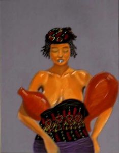 Dessin de DJIO: Jeune femme peule