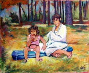 Peinture de Denise Benacerraf: après le bain