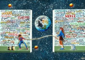 Peinture de CATHERINE LESECQ: Science et conscience