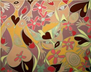 Peinture de PASCALE DELORY: la cité des anges