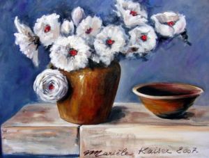 Peinture de Mariele KAISER: Fond Bleu