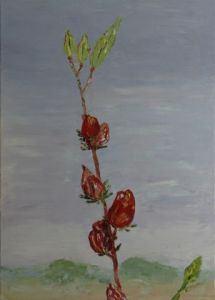 Peinture de Le Champenois: Fleur de bissap