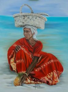 Peinture de Caroline HARDY: La Marchande d'Ananas