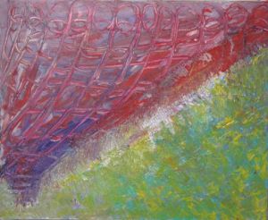 Peinture de jerome vericel: doigts dans le gazon