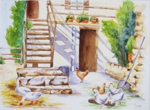 Peinture de jany de Mougins: POULAILLER