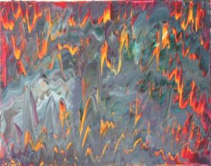 Peinture de jerome vericel: vague de lave