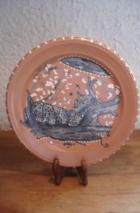 Oeuvre de valerie laugier: Assiette léopard