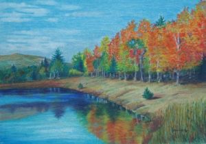 Peinture de Robert Sechehaye: Eté indien au coeur du Québec