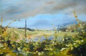 Peinture de denis Cheret: 246 Côtes du Rhône