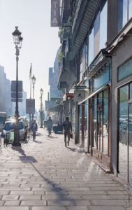 Peinture de Thierry Duval: Contre-jour sur la rue de Rivoli