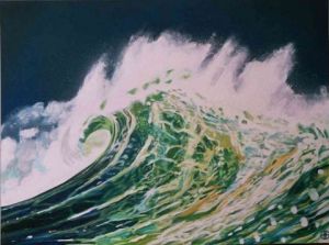 Peinture de gerard jouannet: vague verte