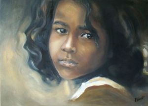 Peinture de Chantal Eberle: Les yeux noirs 