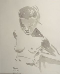 Dessin de CHAUVEAU Jocelyne: Adjowa buste