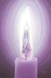 Peinture de Marie Helene Besson: femme de flamme d'âme