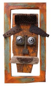 Sculpture de Daniel Barre: Masque bois flotté n°3