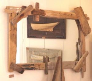 Oeuvre de Daniel Barre: Grand miroir Bois Flotté