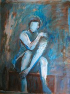 Peinture de DAISY: pose modèle homme nu