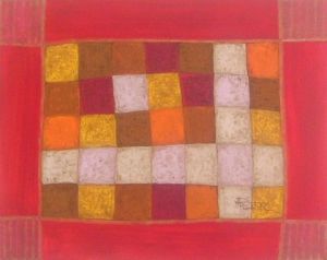 Peinture de Mireille PRECLOUX: Petit Patchwork rouge