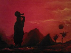 Peinture de Pepe Luis Saavedra : Crépuscule  des  Dieux