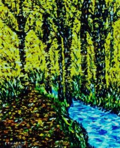 Peinture de christian thiefaine: sous bois d'automne