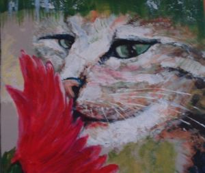 Peinture de Helene ROSENDO: le baiser du fauve