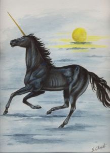 Oeuvre de Sylvie CHENET: La licorne noire