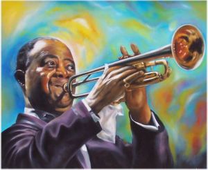 Peinture de Lydie grandroques: Louis Armstrong