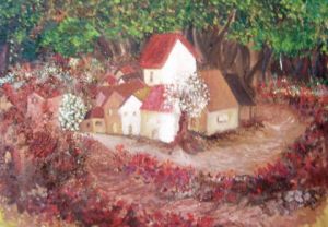 Peinture de JACQUELINE SARAH UZAN: LA CLAIRIERE