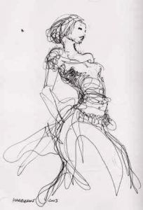 Dessin de claude hardenne: DANSEUSE