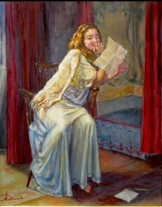 Peinture de Dominique  Amendola : La lettre d'amour