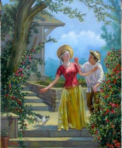 Peinture de Dominique  Amendola : Colin-maillard