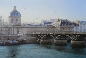 Peinture de Thierry Duval: L'Académie française et la Passerelle des Arts