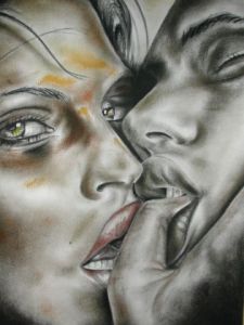 Dessin de chavanne marc: Baiser érotique