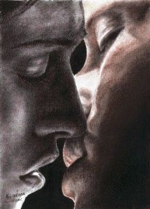 Dessin de chavanne marc: Baiser nocturne