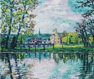 Peinture de Gerard SERVAIS: L'Eure et le château d'Anet