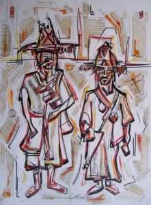 Oeuvre de belfil omar: vendeurs d 'eau