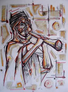 Oeuvre de belfil omar: joueur de ghaita 2