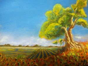 Dessin de Ludovic Clemenceau: La colline de l'arbre