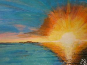 Peinture de Jean Pierre BERARD: soleil couchant