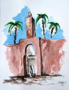 Peinture de Tiffany BAHRI: mosqué de Marrakech