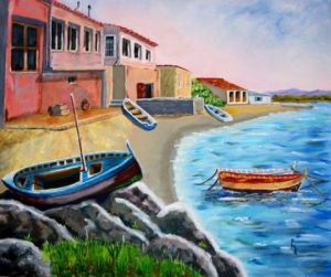 Peinture de Pierre MARTIN: Ponteau en hiver