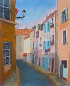 Peinture de Pierre MARTIN: La rue Rose - Martigues