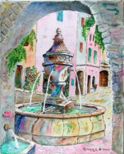 Peinture de ROGER J: La chapelle de Saint-Paul-de-Vence