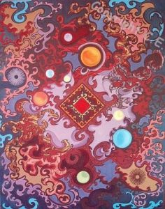 Peinture de Claire ESTEBAN: Abstrait multicolore