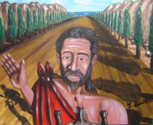 Peinture de LAFFITTE Jacky: Ulysse de retour chez lui