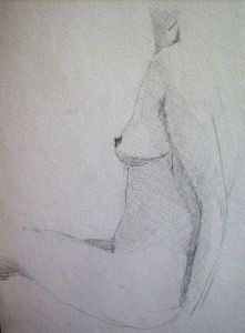 Dessin de Sylvie Verchere Merle: Femme assise