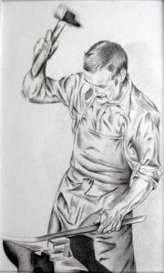 Dessin de SEVERINE NOIROT: Le forgeron 2