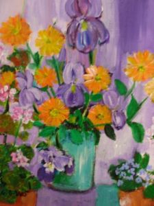 Peinture de gibilaro cathy: soucis et iris